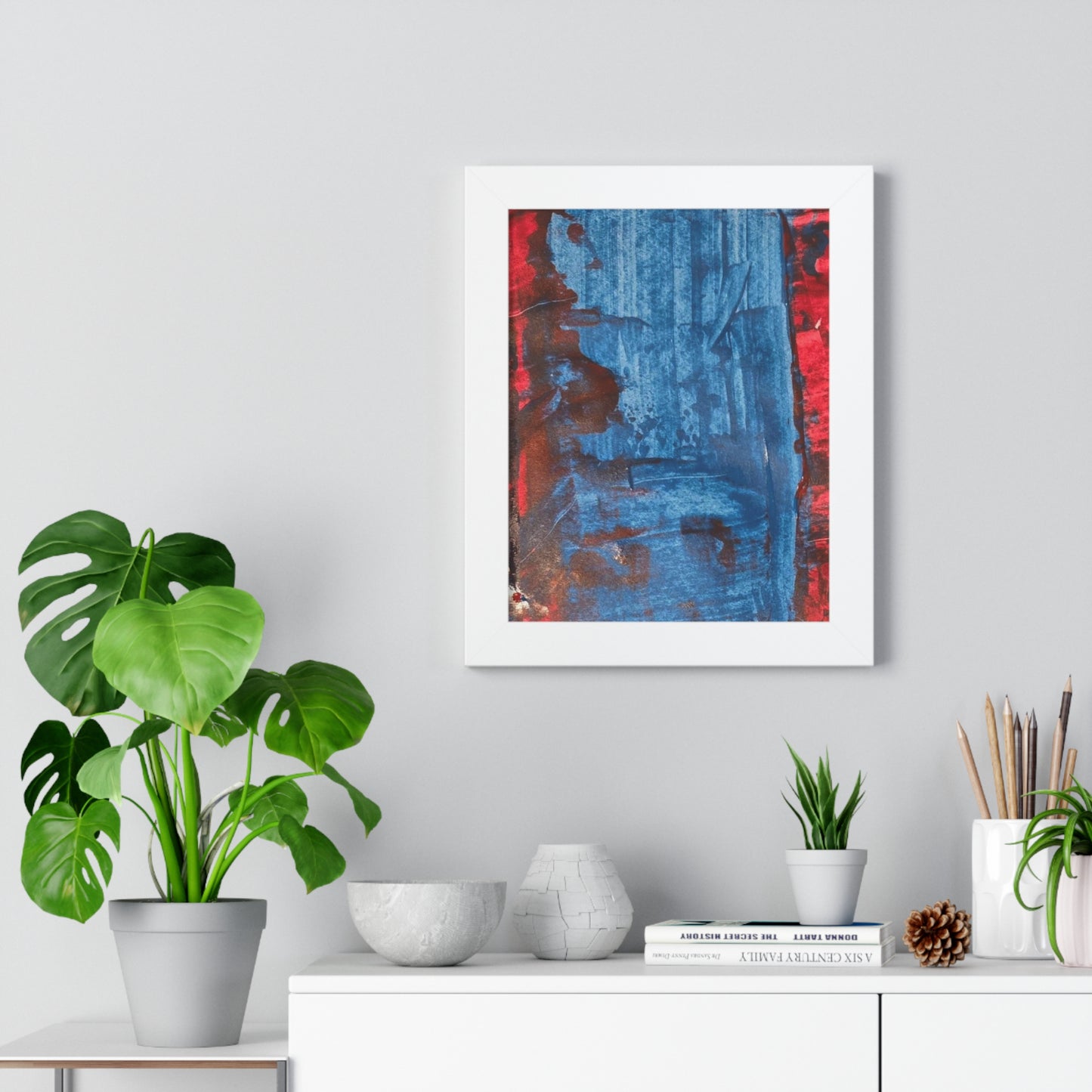 Framed Poster- Vertical abstract art poster