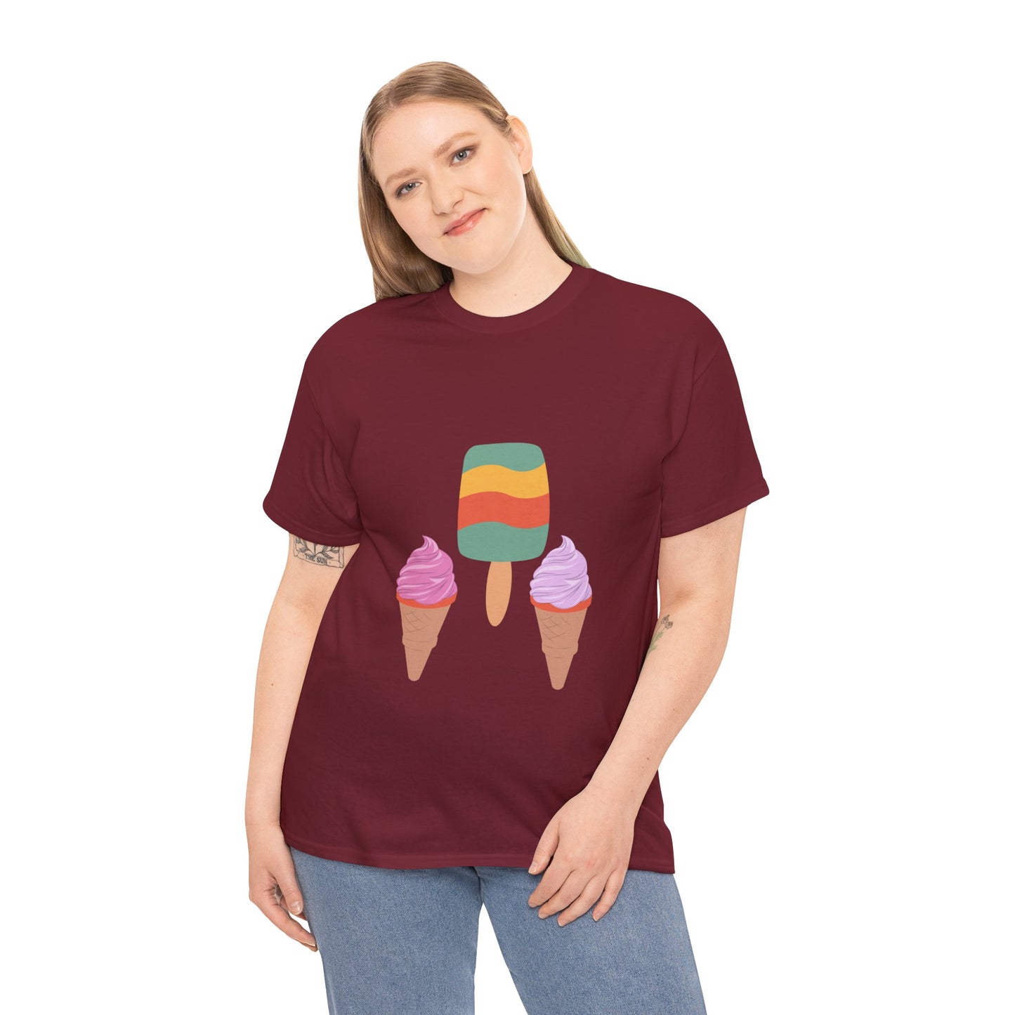 Unisex Summer Vibes Tee, Ice Cream Shirt, Casual Summer Wear, Trendy Graphic Tee, Fun Gift for Ice Cream Lovers, Beach Day Apparel