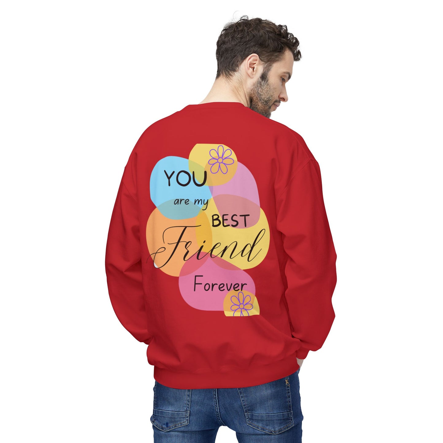 Fleece Sweatshirt - Digital Abstract Shapes - Bright and Happy Colors