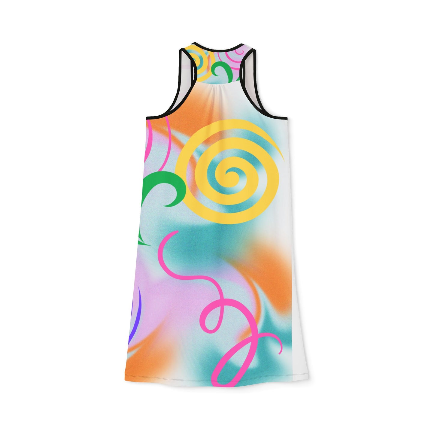 Racerback Dress - Colorful Swirl Pattern Design