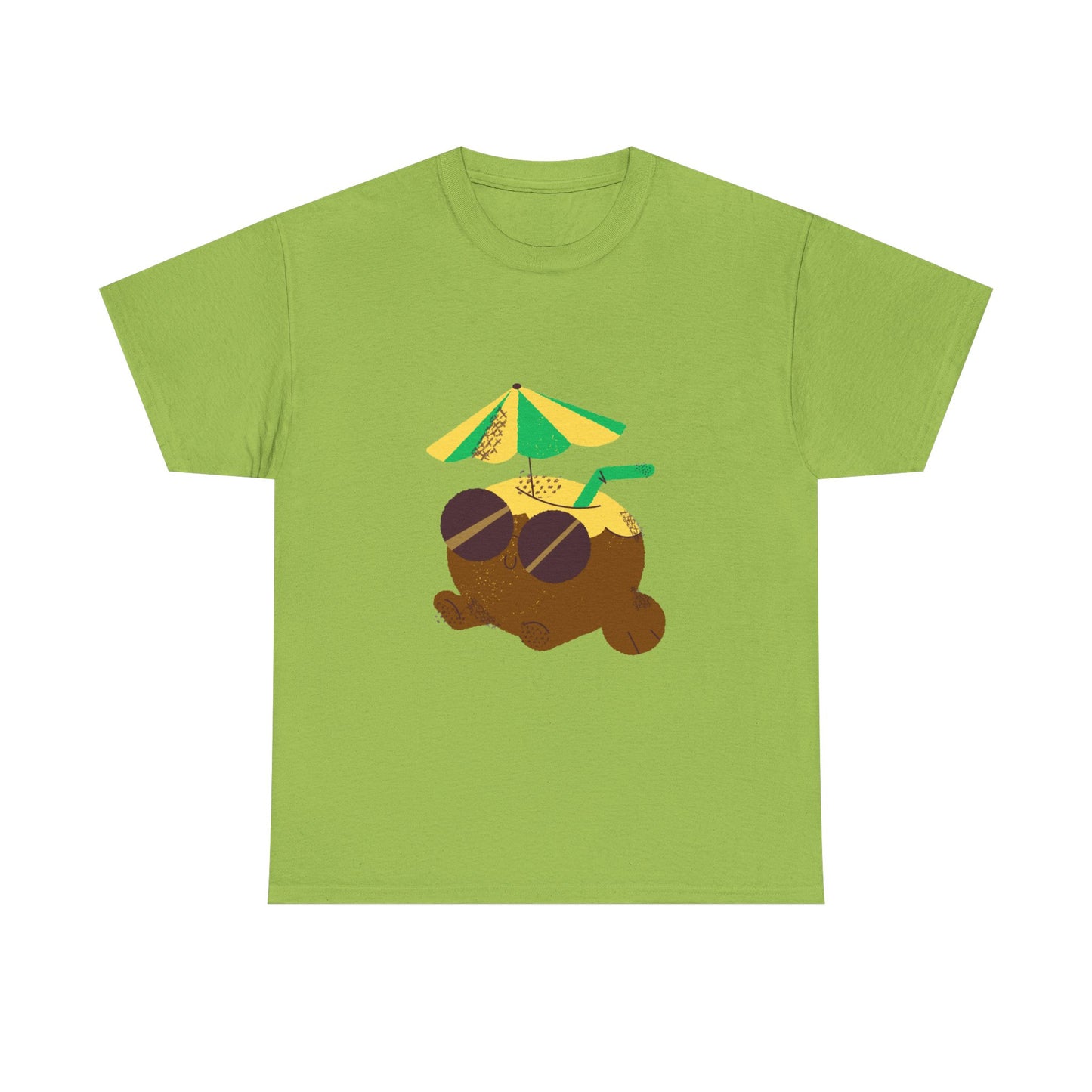 Cool Summer Vibes Unisex Heavy Cotton Tee, Beachwear, Vacation Shirt, Relaxed Fit T-Shirt, Gift for Summer Lovers, Fun Graphic Tee