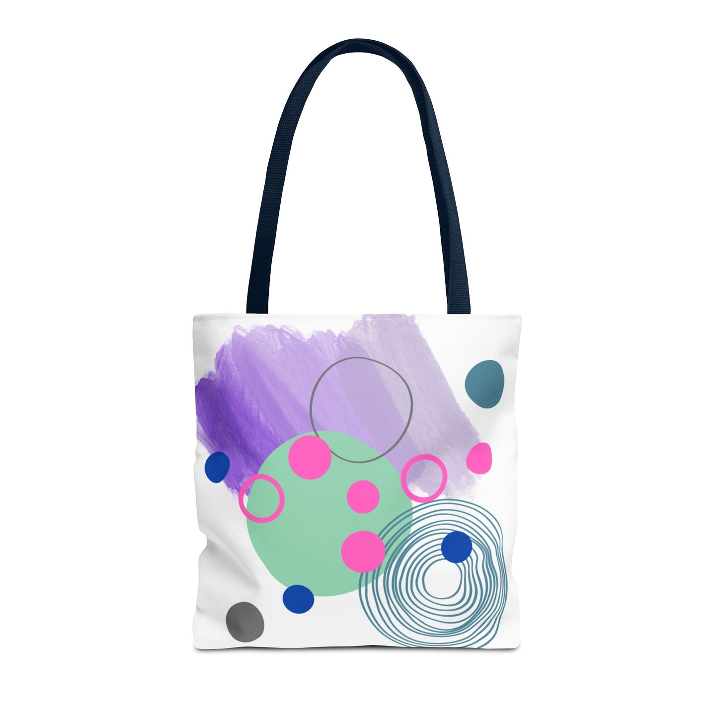 Geometric Tote Bag with Whimsical Digital Abstract Designs