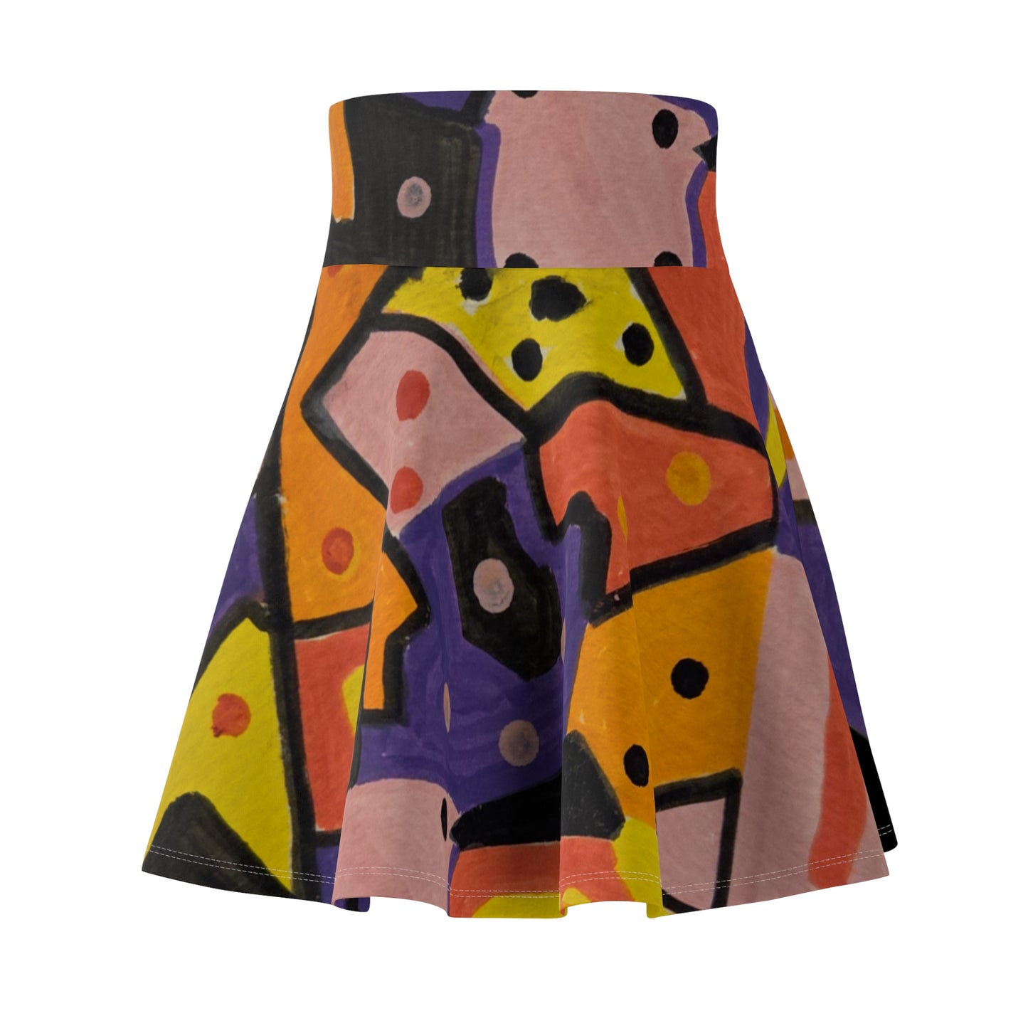 Skater Skirt - Festive Mood Abstract Design - Hand Painted