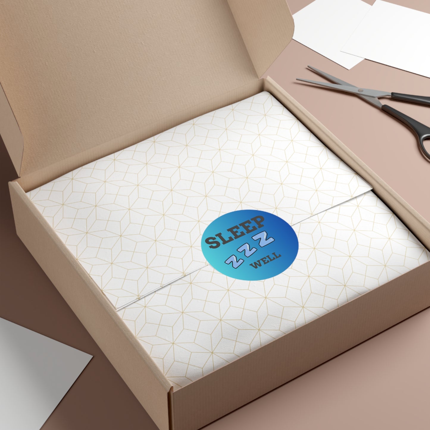 Sleep Well Round Vinyl Stickers, Relaxation Decor, Bedroom Essentials, Gift for Sleep Lovers, Dorm Room Accessories