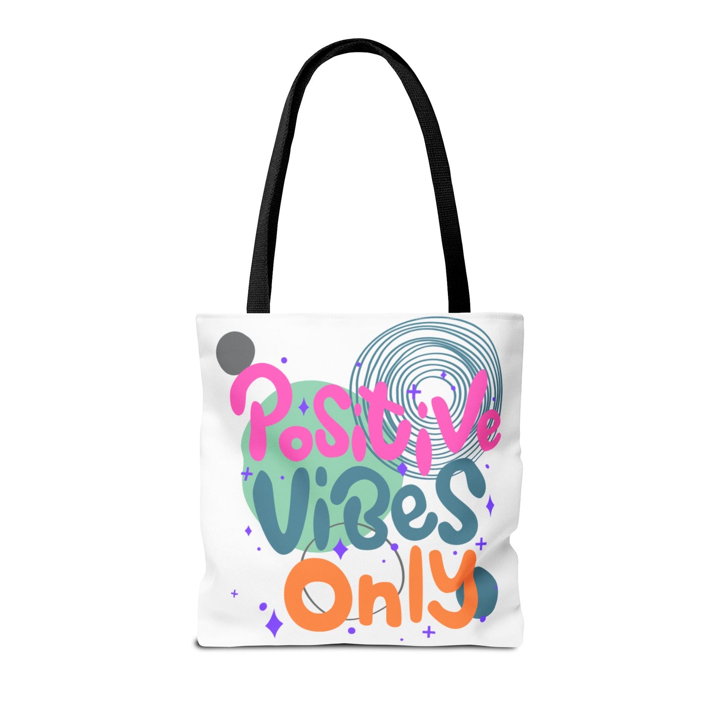 Tote Bag - Positive Vibes Only Whimsical Abstract Design