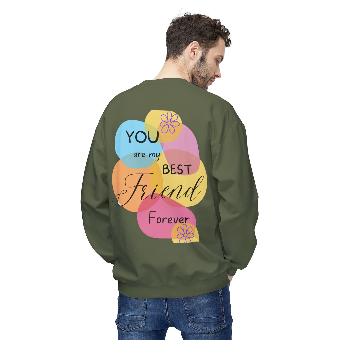 Fleece Sweatshirt - Digital Abstract Shapes - Bright and Happy Colors