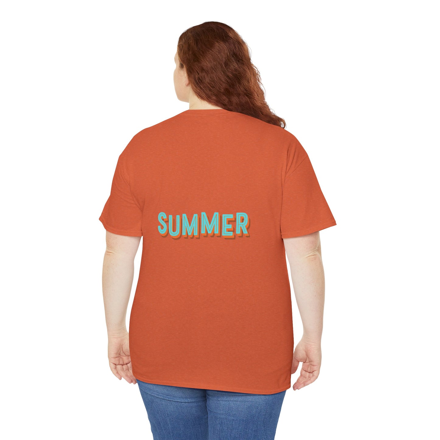 Cool Summer Vibes Unisex Heavy Cotton Tee, Beachwear, Vacation Shirt, Relaxed Fit T-Shirt, Gift for Summer Lovers, Fun Graphic Tee
