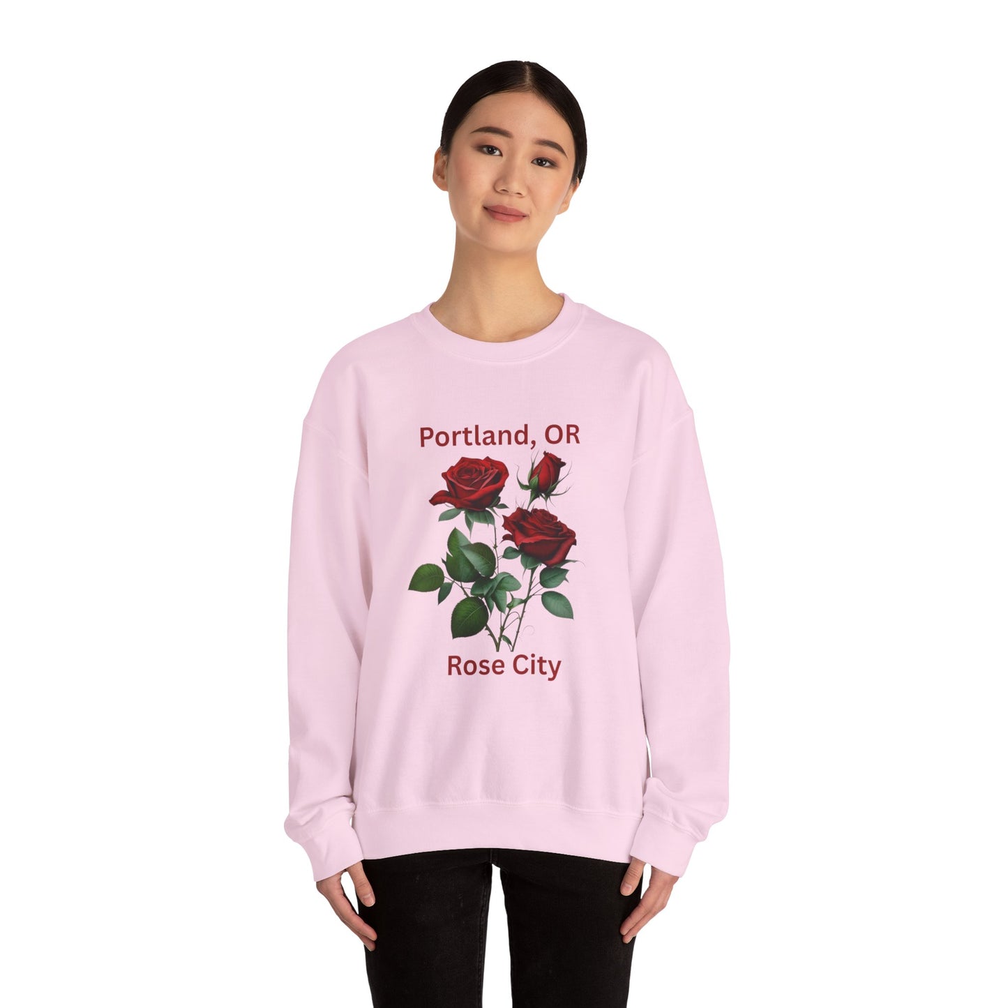 Crewneck Sweatshirt - Portland, OR Rose City Design