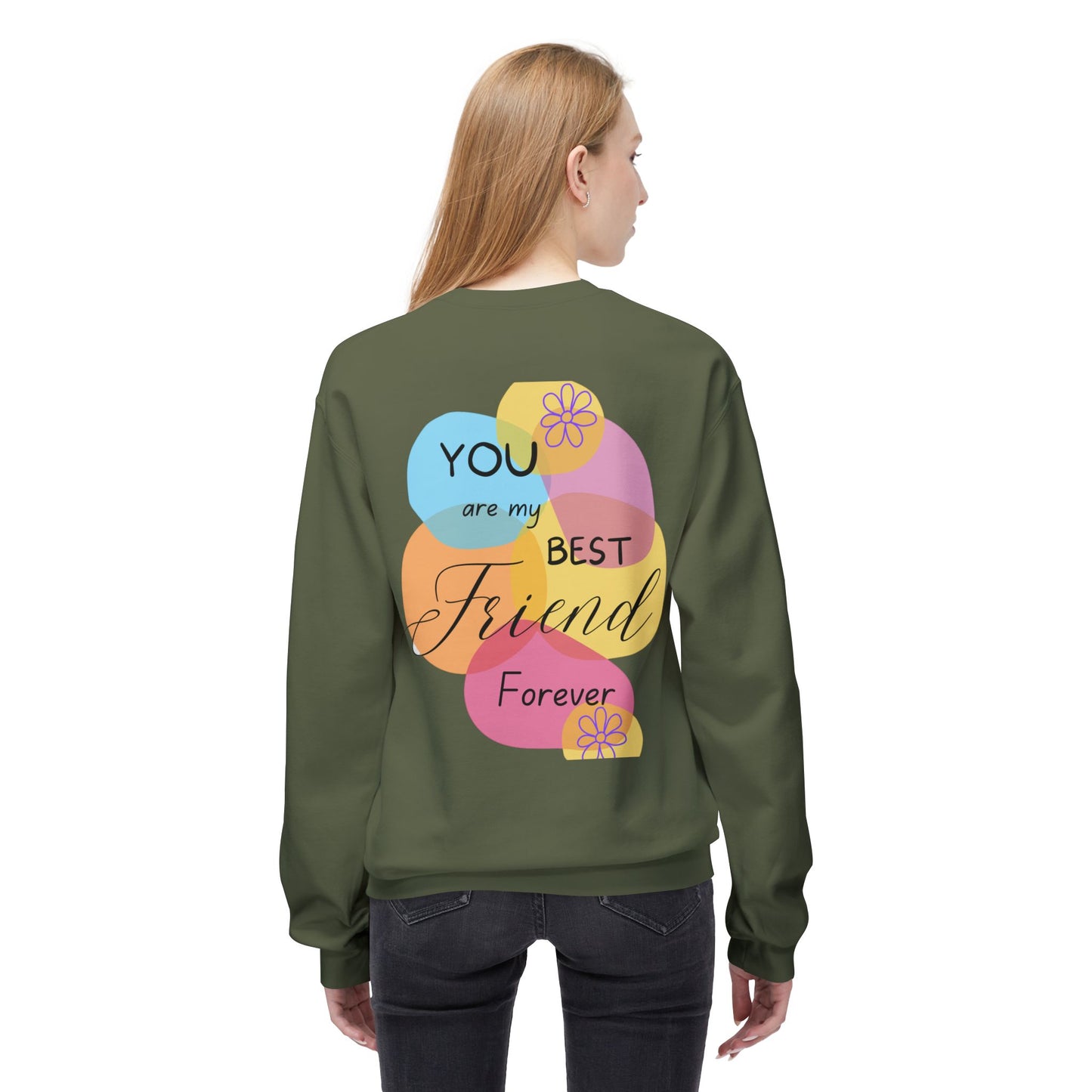 Fleece Sweatshirt - Digital Abstract Shapes - Bright and Happy Colors