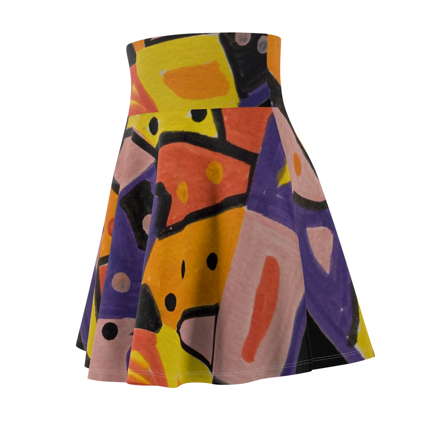 Skater Skirt - Festive Mood Abstract Design - Hand Painted