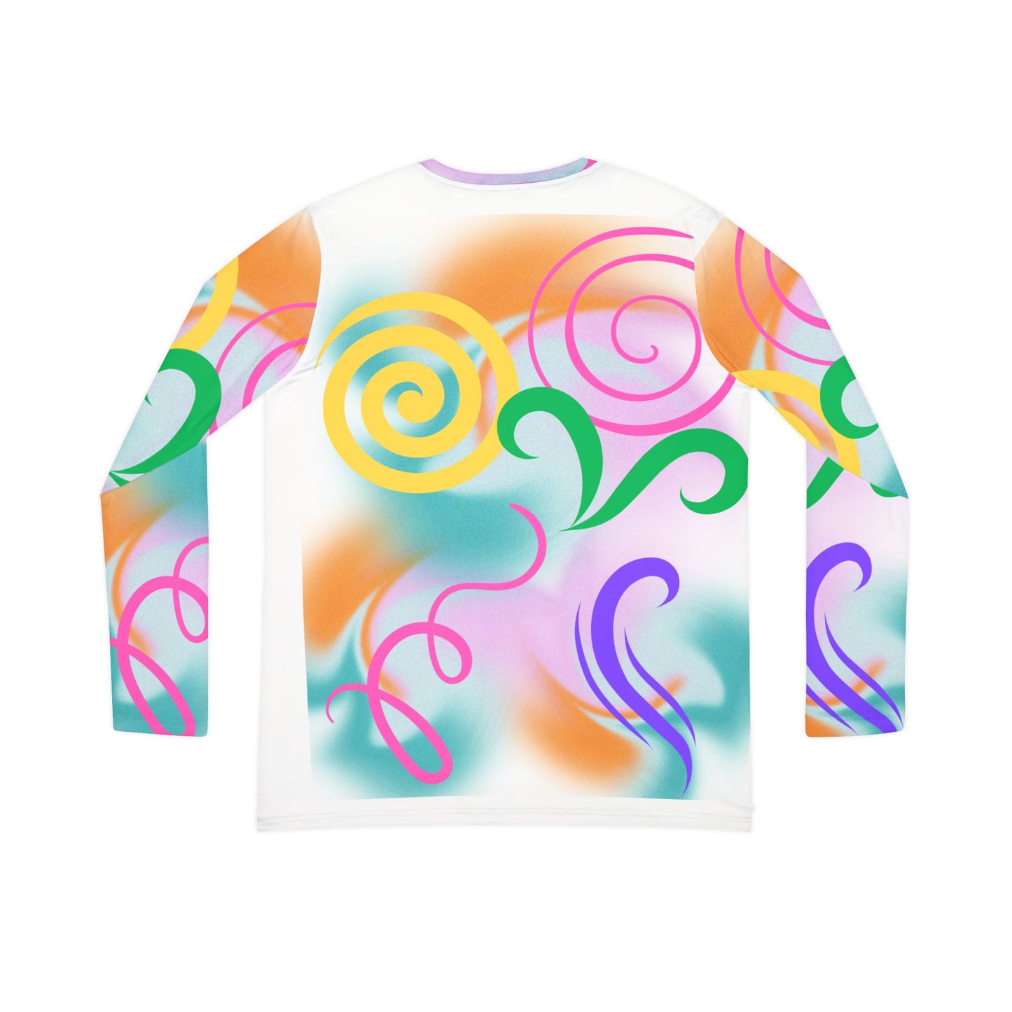 Women's Long Sleeve Shirt - Playful Swirl Patterns V-Neck Design