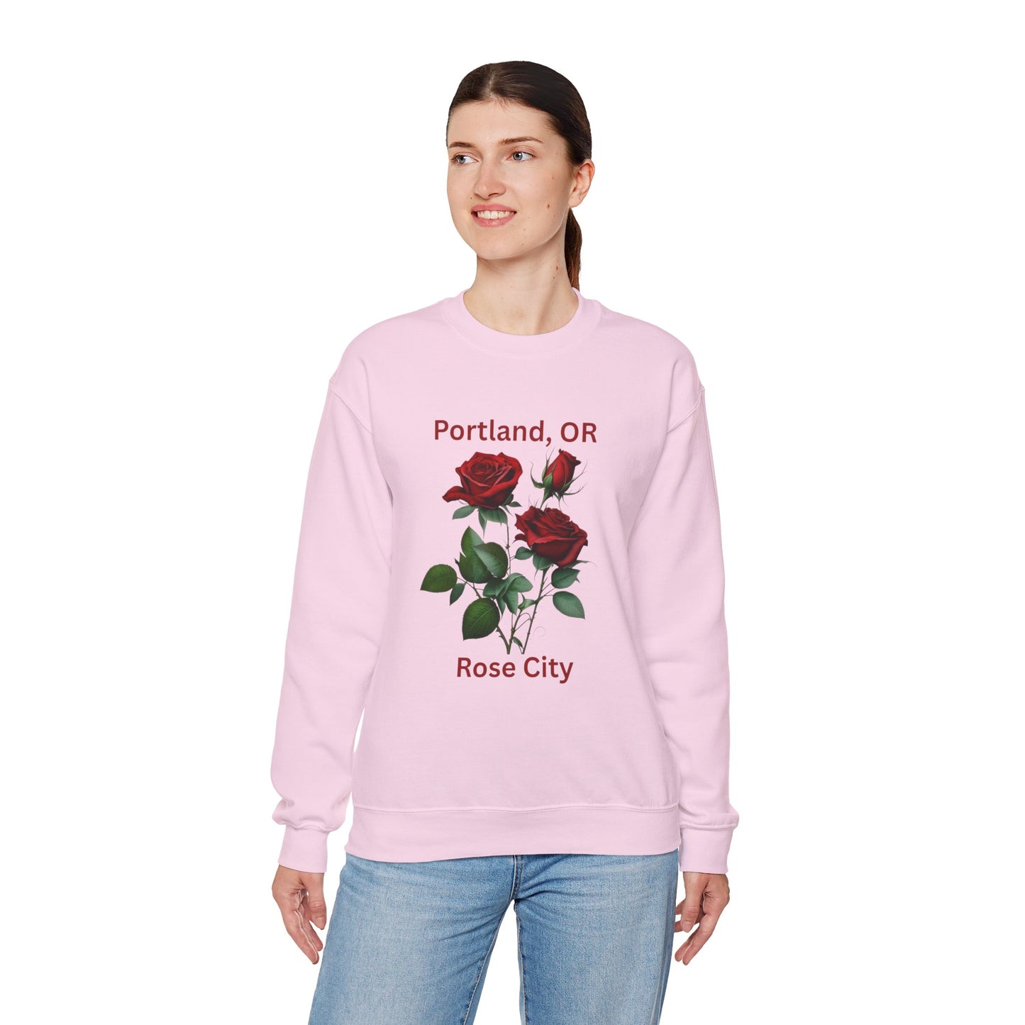 Crewneck Sweatshirt - Portland, OR Rose City Design