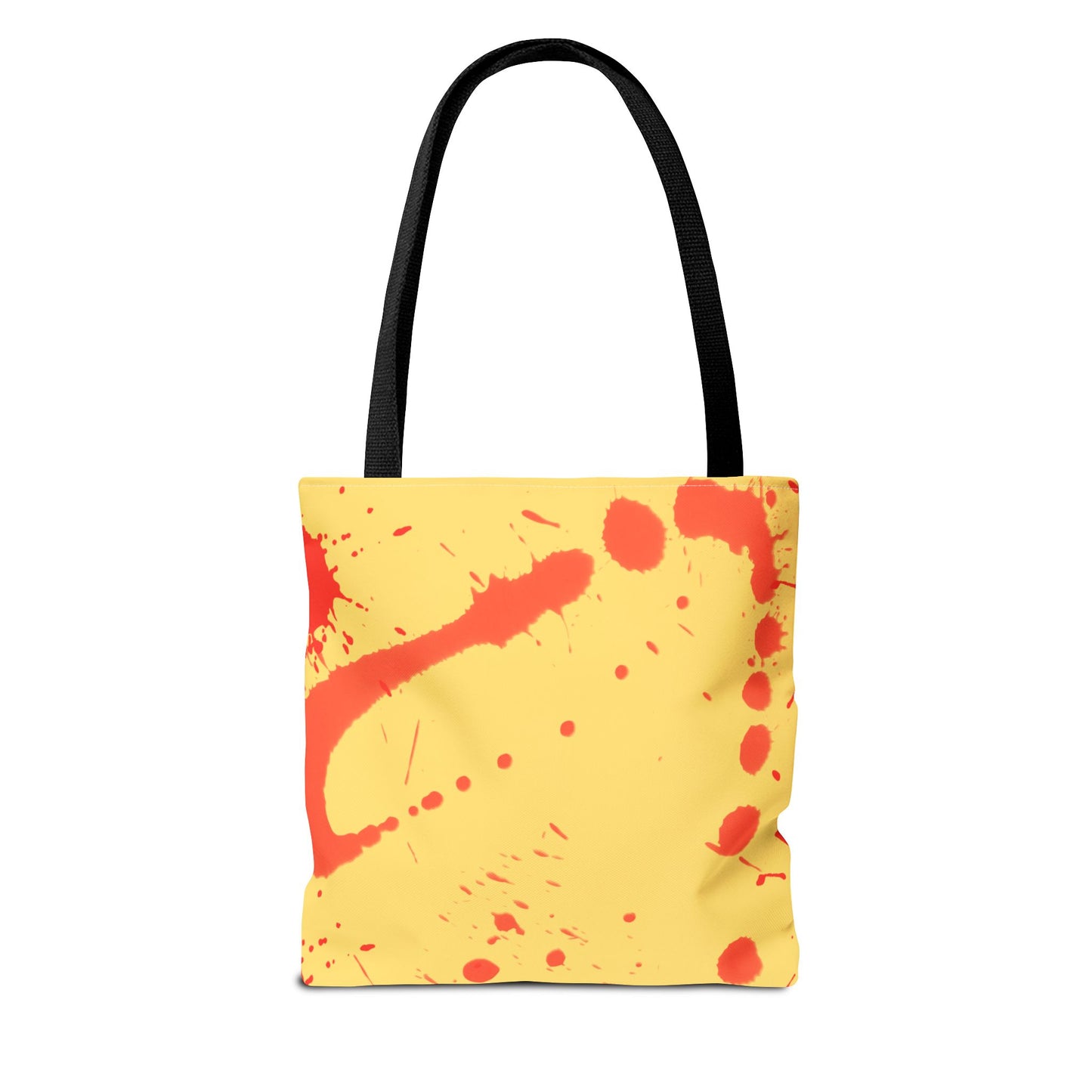 Paint Splatter Tote Bag Red and Yellow Cheerful Design