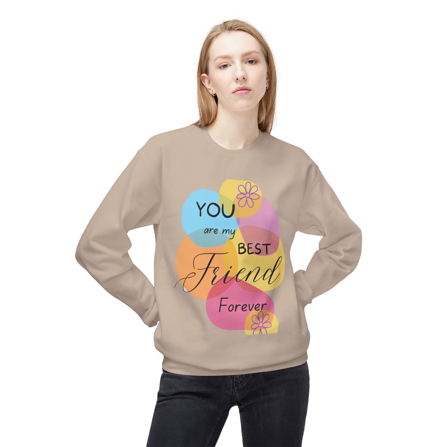 Fleece Sweatshirt - Digital Abstract Shapes - Bright and Happy Colors