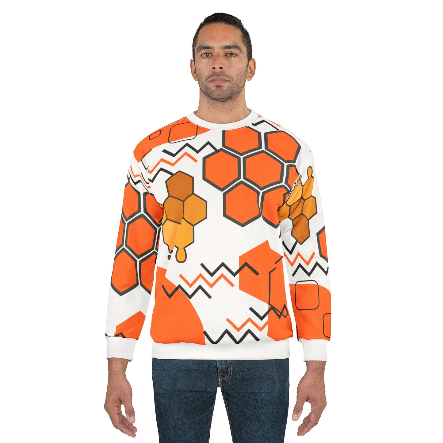 Orange Geometric Unisex Sweatshirt