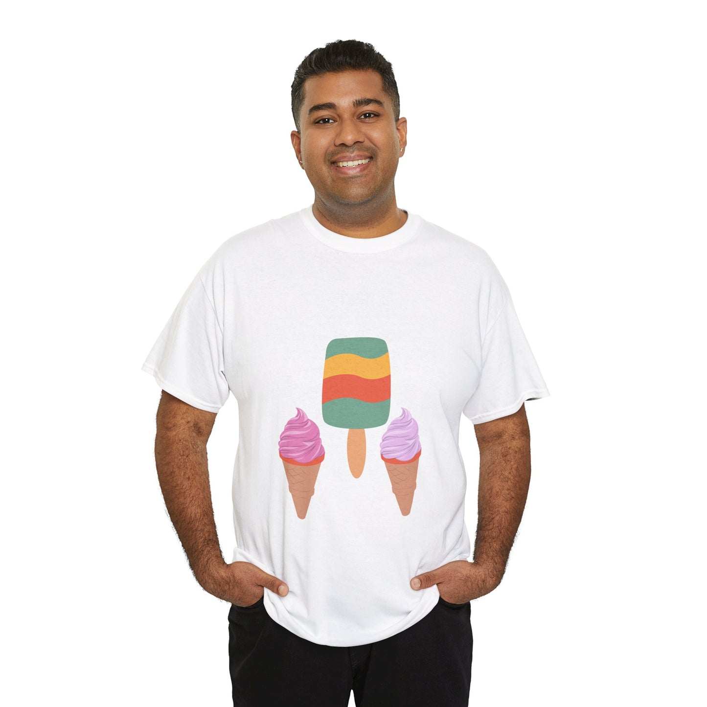 Unisex Summer Vibes Tee, Ice Cream Shirt, Casual Summer Wear, Trendy Graphic Tee, Fun Gift for Ice Cream Lovers, Beach Day Apparel