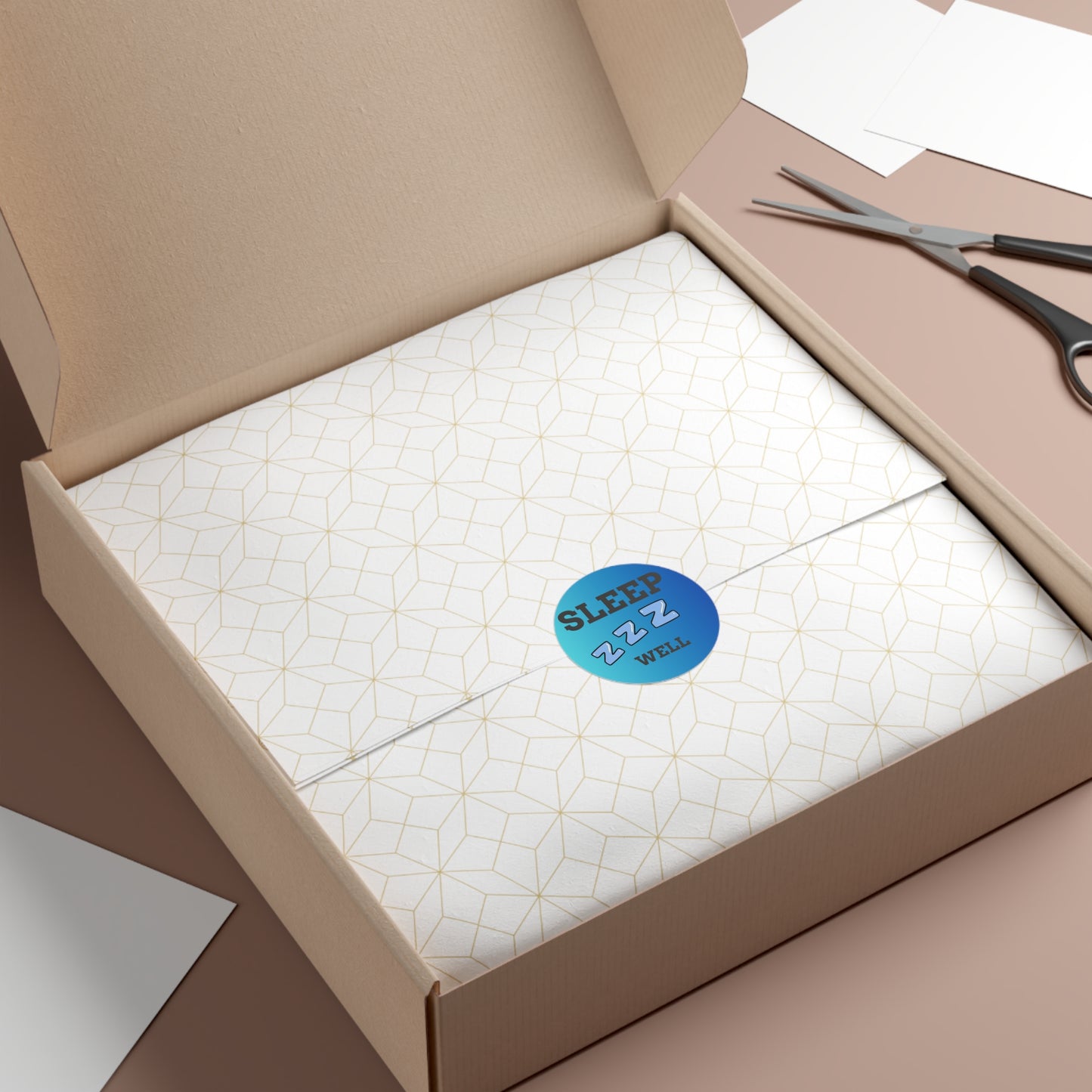 Sleep Well Round Vinyl Stickers, Relaxation Decor, Bedroom Essentials, Gift for Sleep Lovers, Dorm Room Accessories