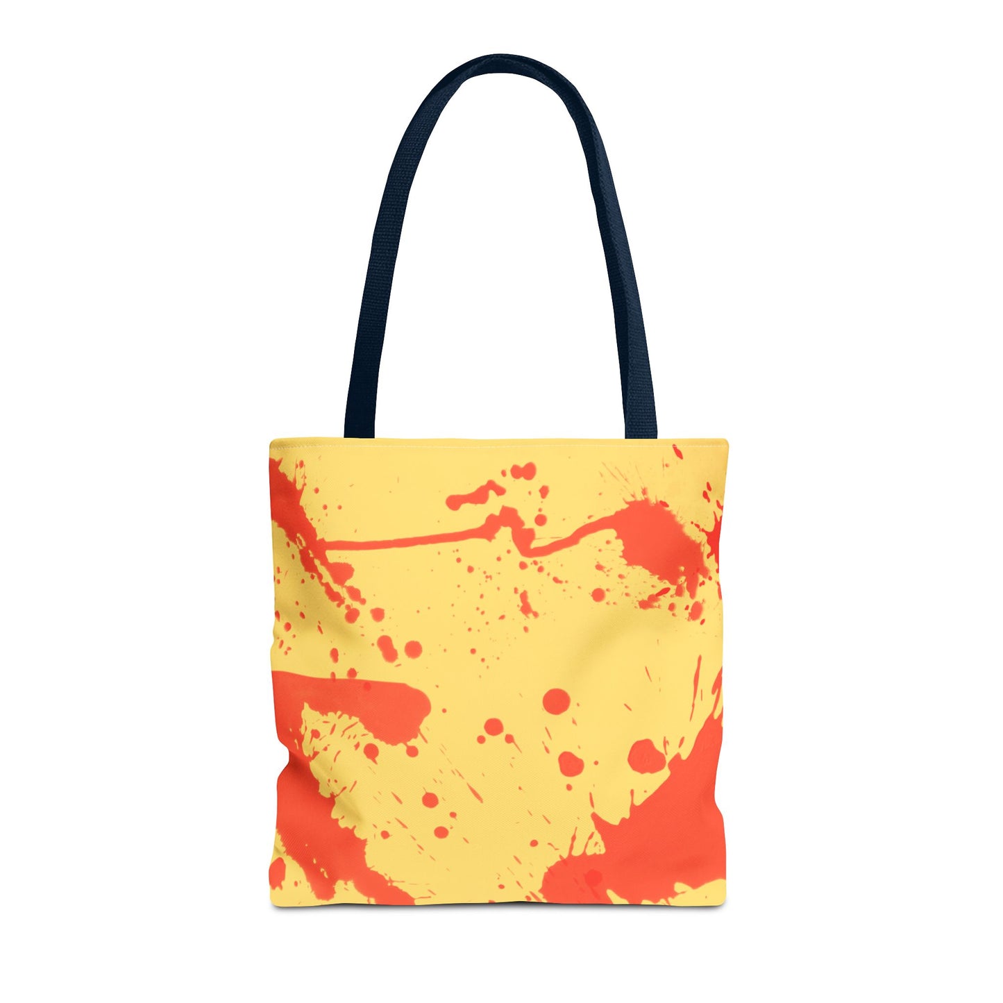 Paint Splatter Tote Bag Red and Yellow Cheerful Design