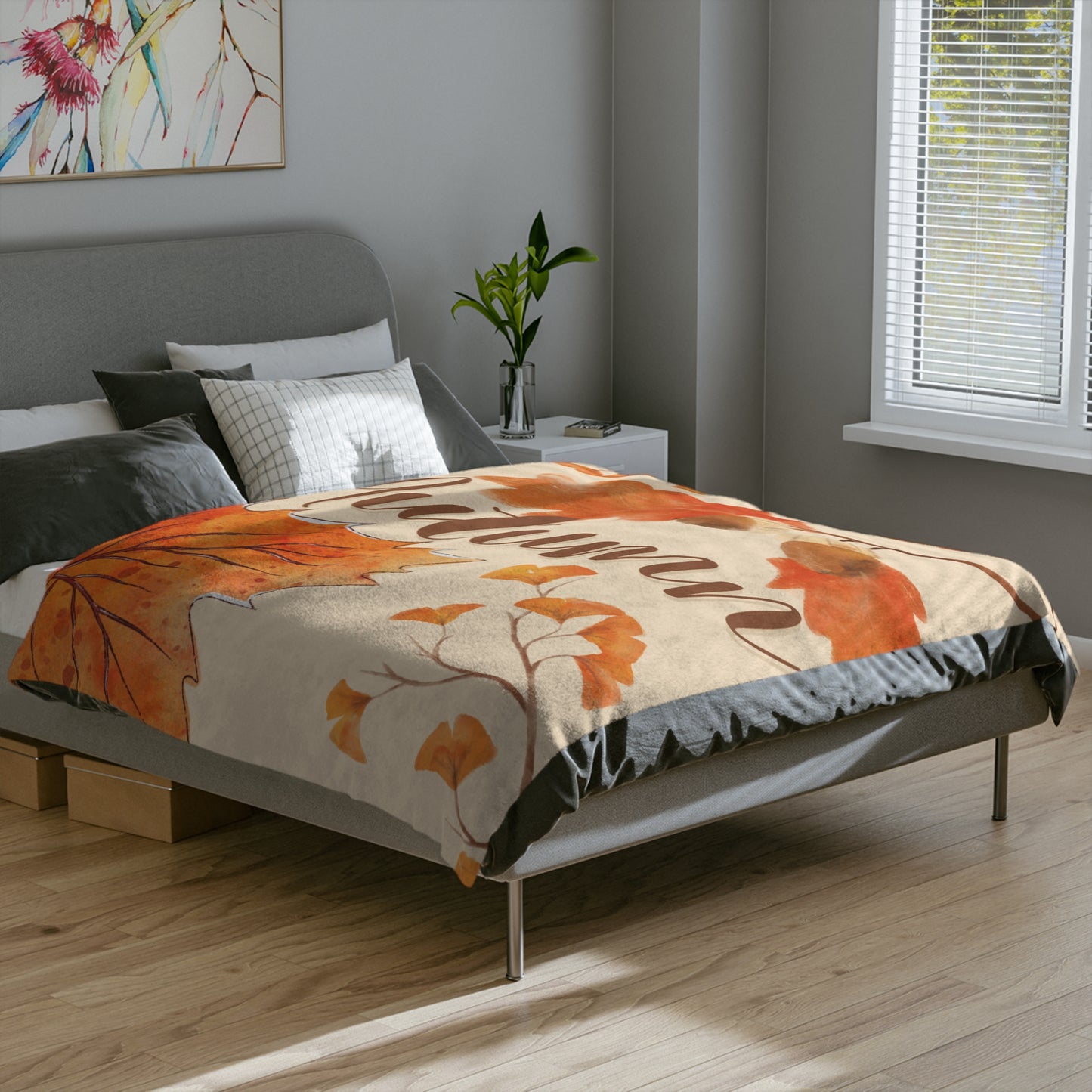 Autumn Leaf Microfiber Blanket - Cozy Fall Decor, Soft Throw Blanket, Gift for Home, Seasonal Warmth, Camping Blanket