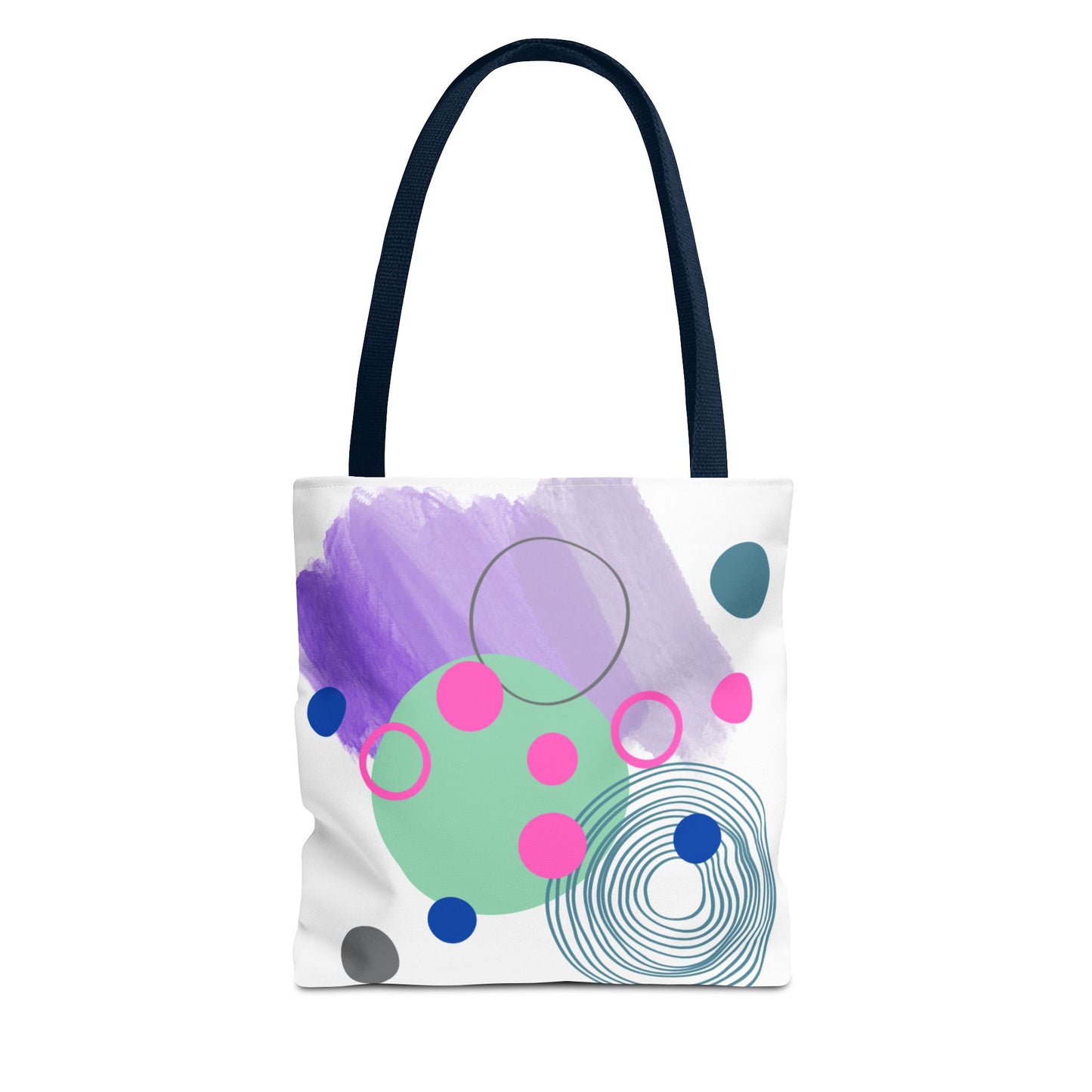 Geometric Tote Bag with Whimsical Digital Abstract Designs