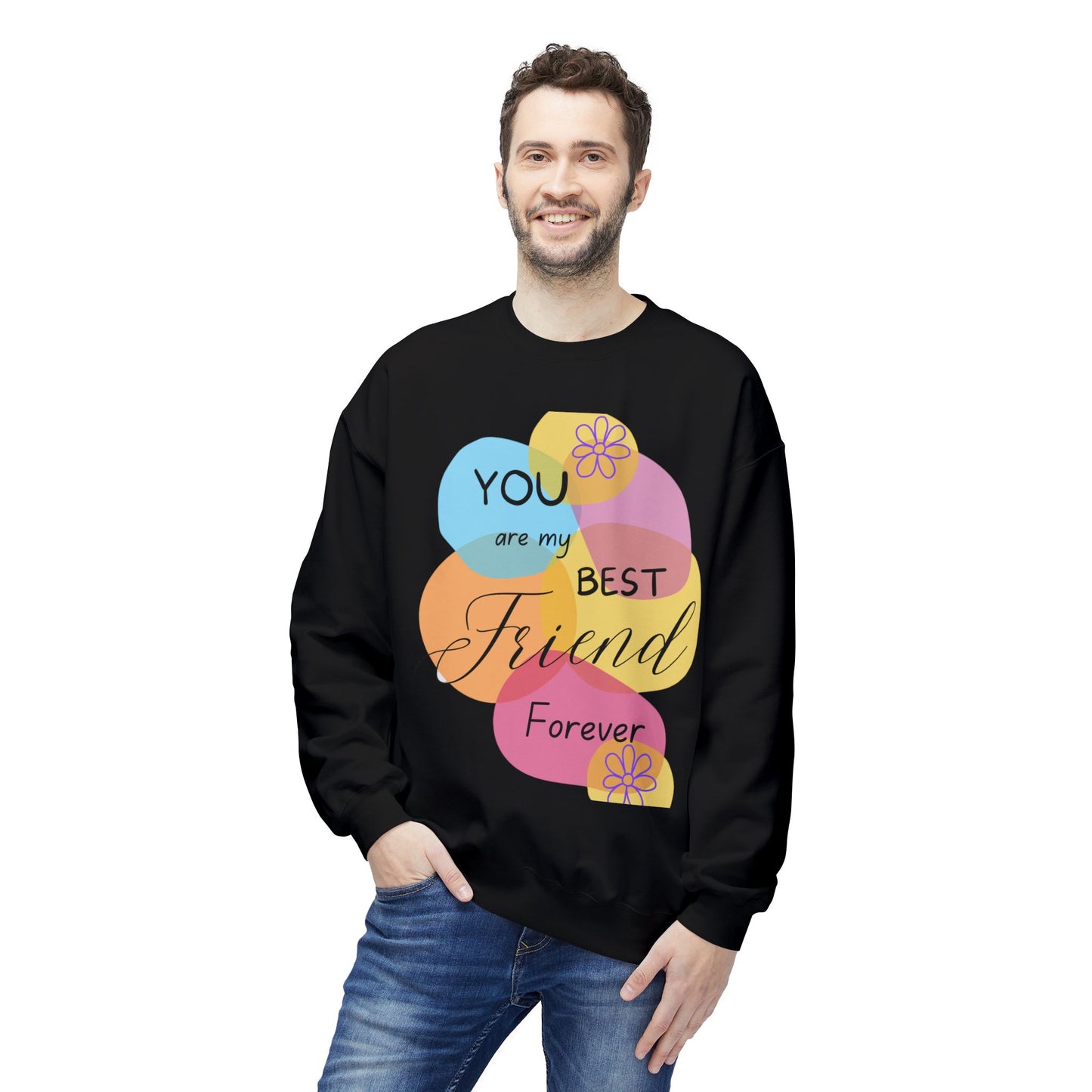 Fleece Sweatshirt - Digital Abstract Shapes - Bright and Happy Colors