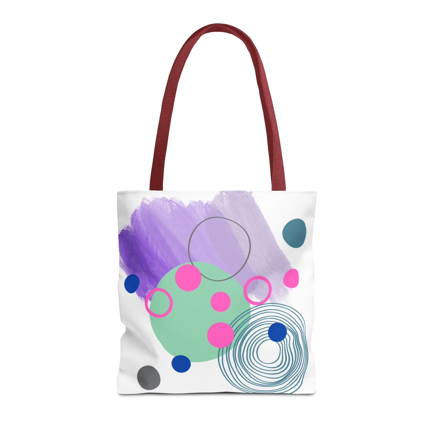 Geometric Tote Bag with Whimsical Digital Abstract Designs