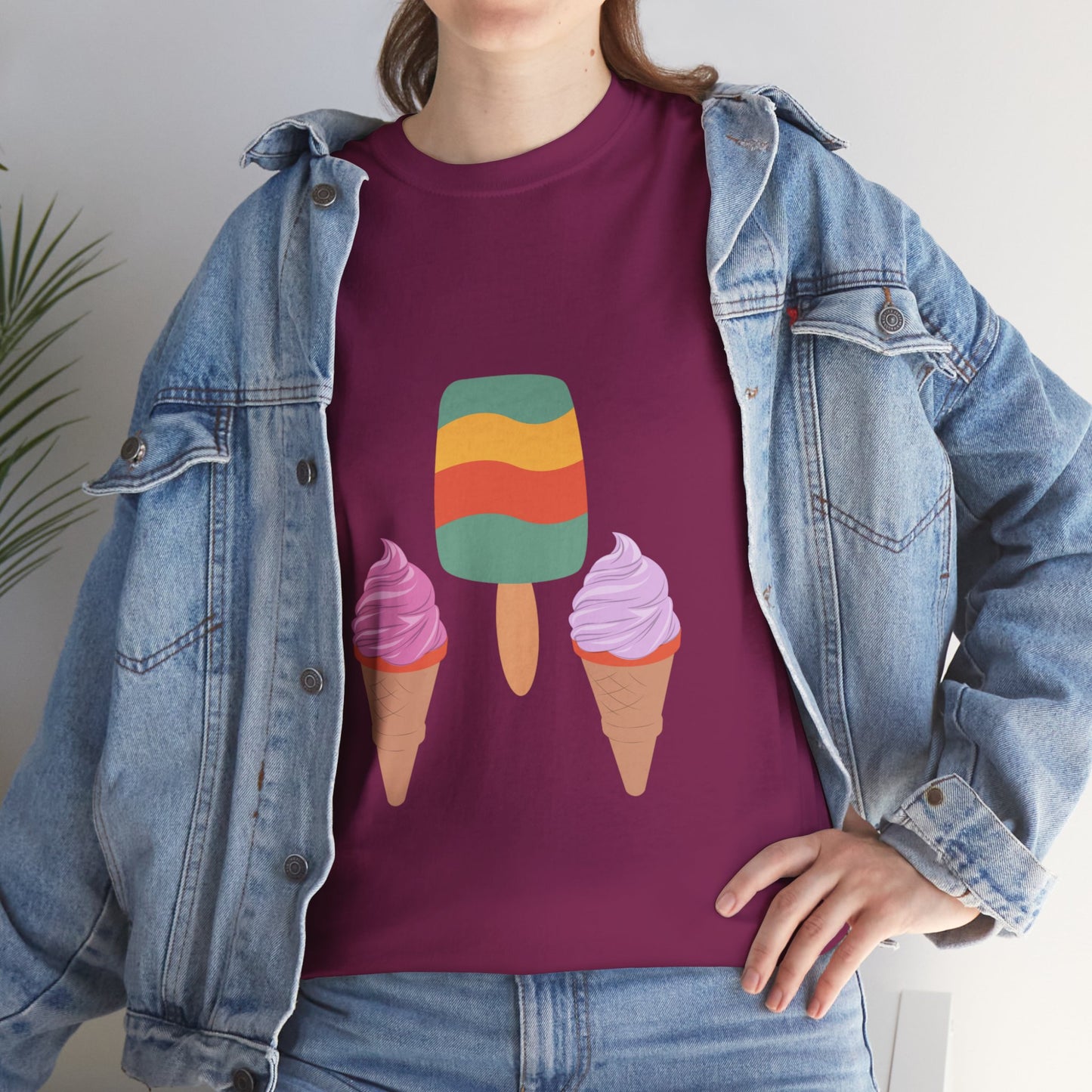 Unisex Summer Vibes Tee, Ice Cream Shirt, Casual Summer Wear, Trendy Graphic Tee, Fun Gift for Ice Cream Lovers, Beach Day Apparel