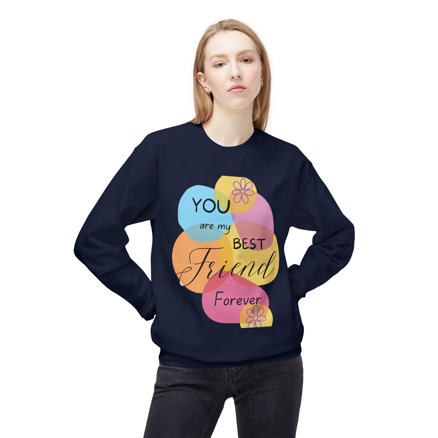 Fleece Sweatshirt - Digital Abstract Shapes - Bright and Happy Colors