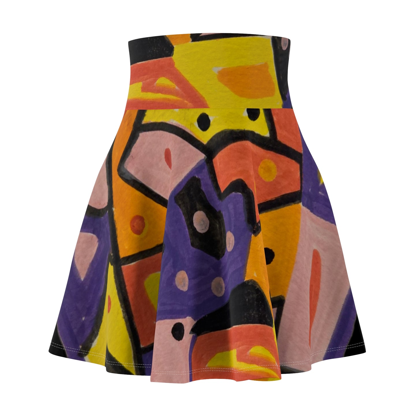 Skater Skirt - Festive Mood Abstract Design - Hand Painted