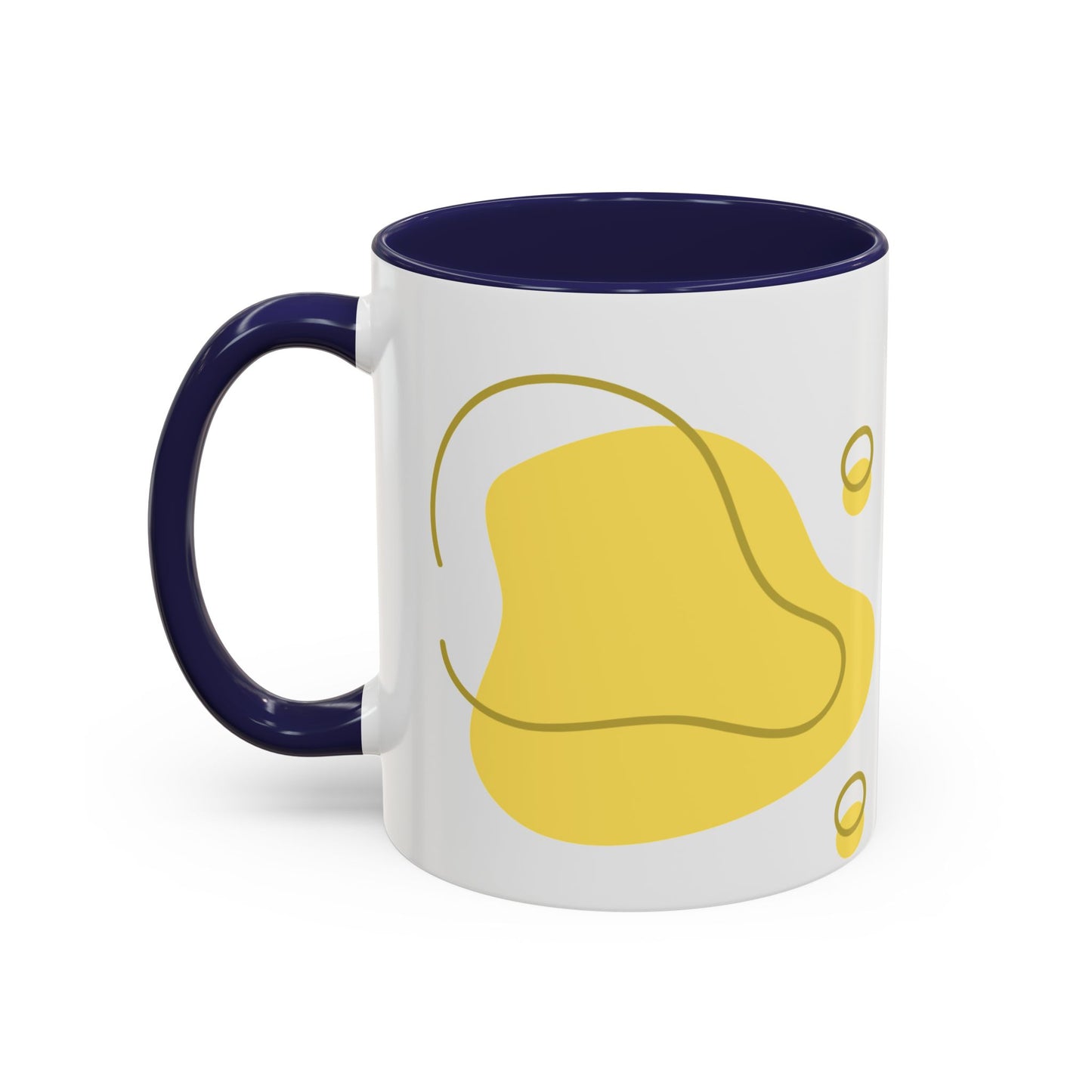 Mug - Have a Great Day Positive Message Abstract Digital Design Yellow and Blue