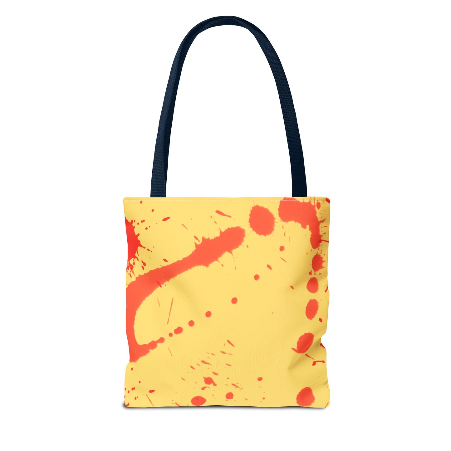 Paint Splatter Tote Bag Red and Yellow Cheerful Design