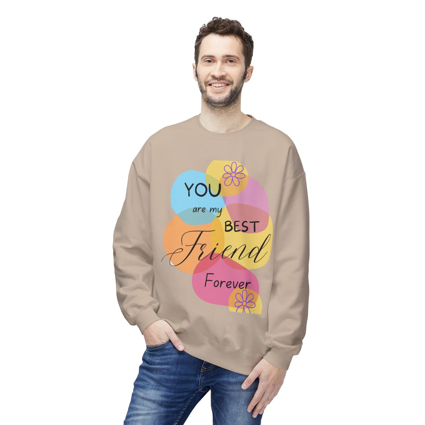 Fleece Sweatshirt - Digital Abstract Shapes - Bright and Happy Colors