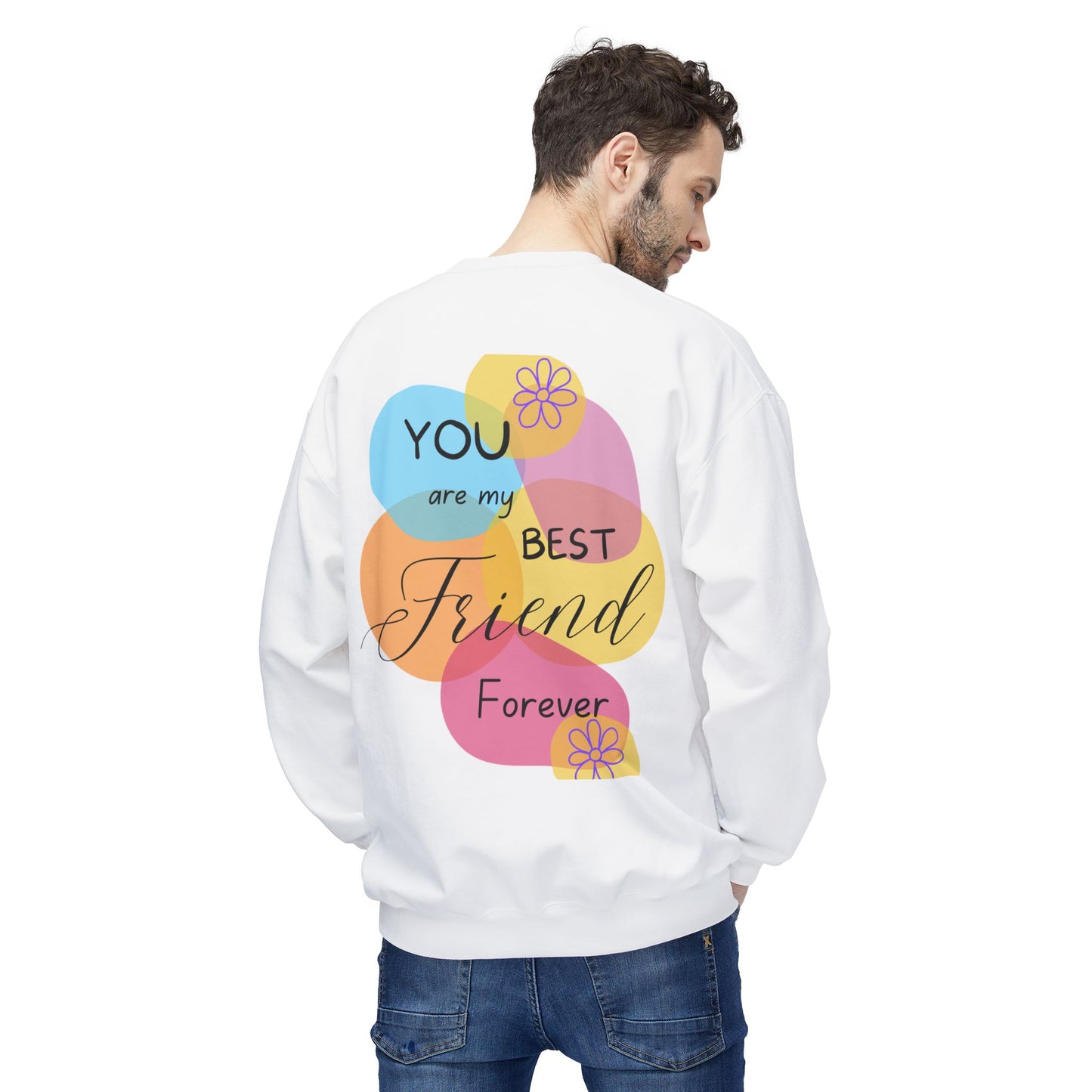 Fleece Sweatshirt - Digital Abstract Shapes - Bright and Happy Colors