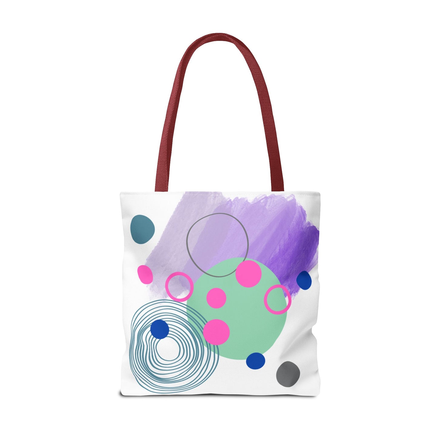 Geometric Tote Bag with Whimsical Digital Abstract Designs