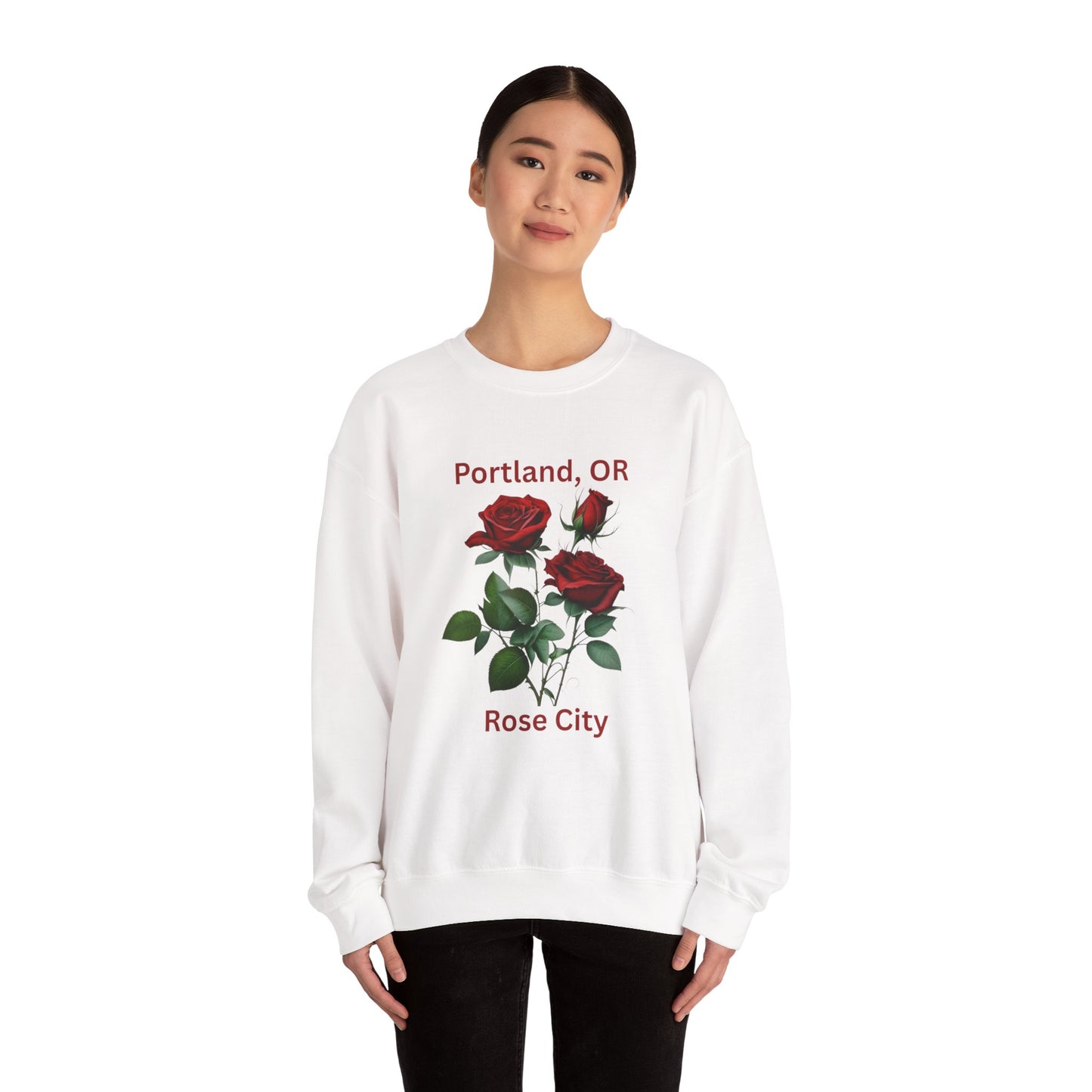 Crewneck Sweatshirt - Portland, OR Rose City Design