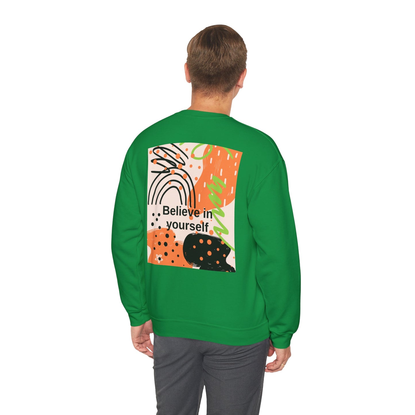 Crewneck Sweatshirt Believe in Yourself Abstract Design