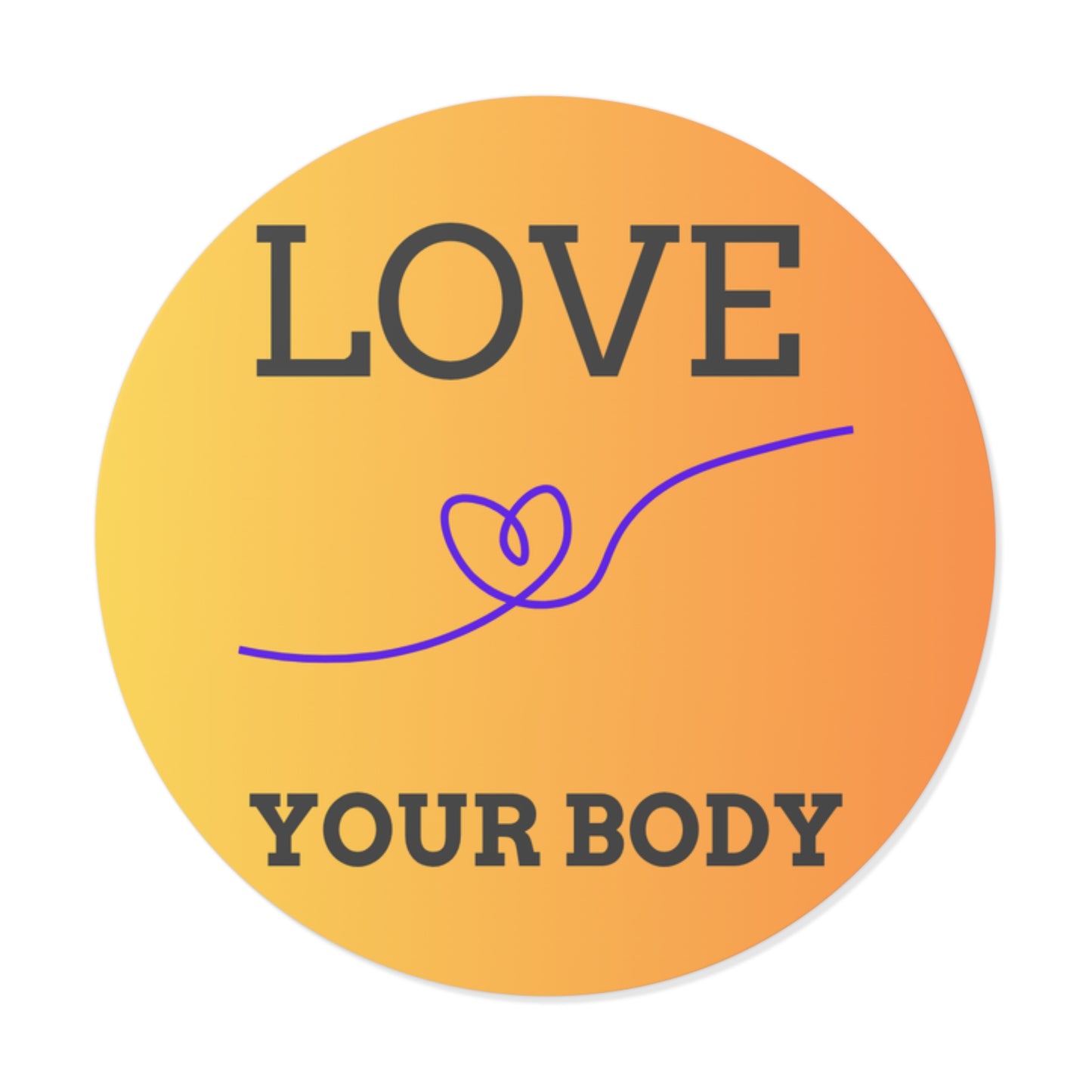 Empowering Love Your Body Vinyl Stickers, Self-Love Decor, Affirmation Stickers, Motivational Gifts, Body Positivity Merch