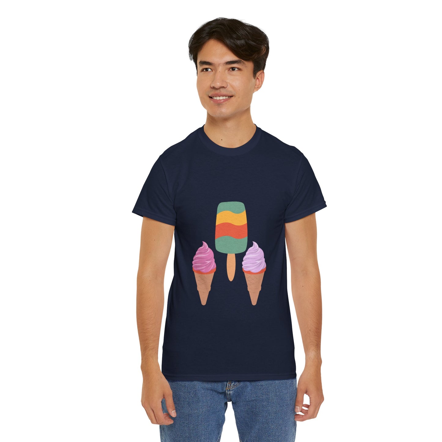 Unisex Summer Vibes Tee, Ice Cream Shirt, Casual Summer Wear, Trendy Graphic Tee, Fun Gift for Ice Cream Lovers, Beach Day Apparel