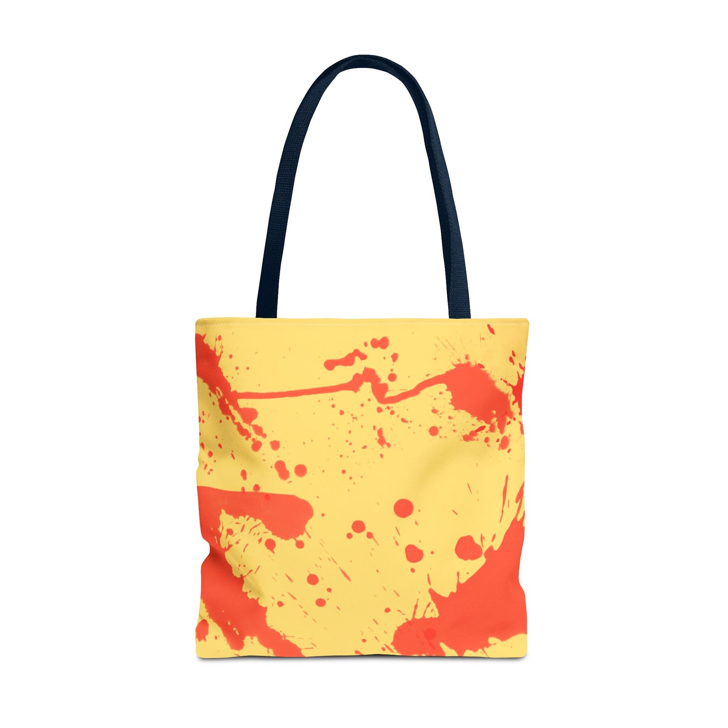 Paint Splatter Tote Bag Red and Yellow Cheerful Design