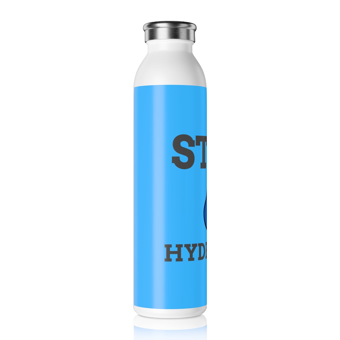Stay Hydrated Slim Water Bottle — Blue Motivational Stainless Steel Bottle