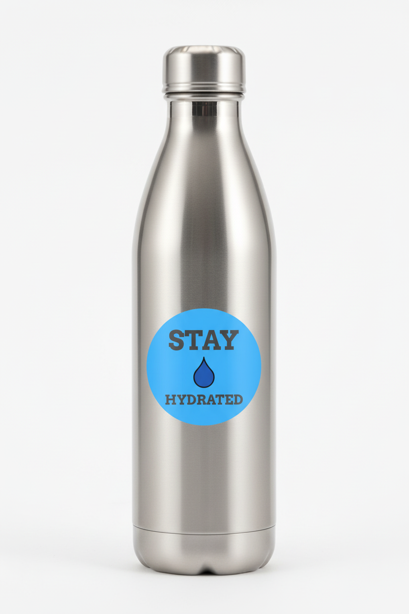 Hydration Reminder Vinyl Stickers - Stay Hydrated Motivational Decals for Water Bottles, Laptops, Journals, Gym Gear, Healthy Lifestyle
