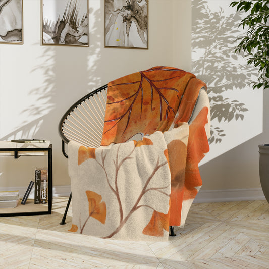 Autumn Leaf Microfiber Blanket - Cozy Fall Decor, Soft Throw Blanket, Gift for Home, Seasonal Warmth, Camping Blanket
