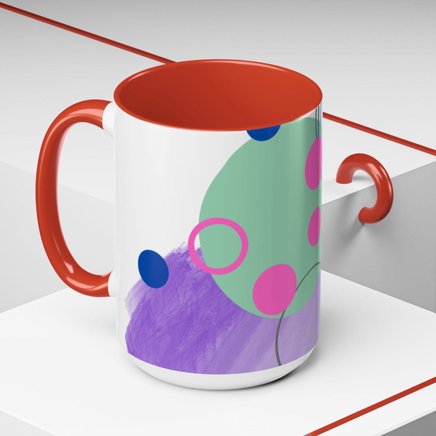 Mug - Abstract Digital Shapes Colorful Whimsical Minimalistic Design