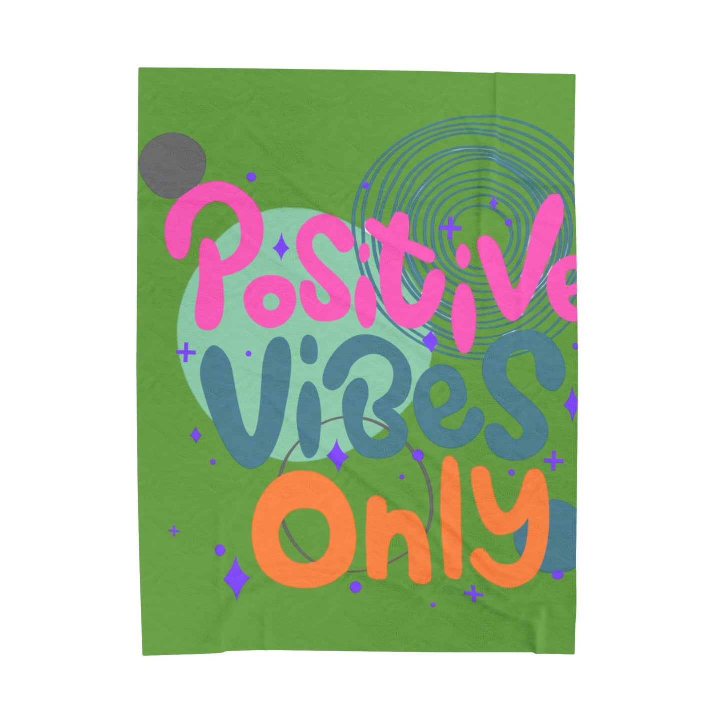 Velveteen Plush Blanket - Positive Vibes Geometric Designs