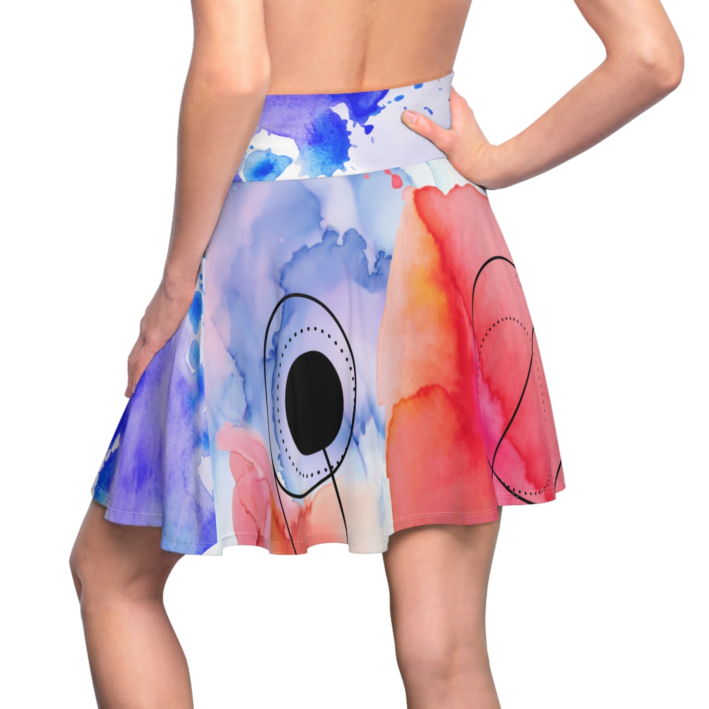 Women's Artistic Skater Skirt, Colorful AOP Skater Skirt, Summer Fashion, Festival Outfit, Unique Design, Casual Wear, Trendy Skirt