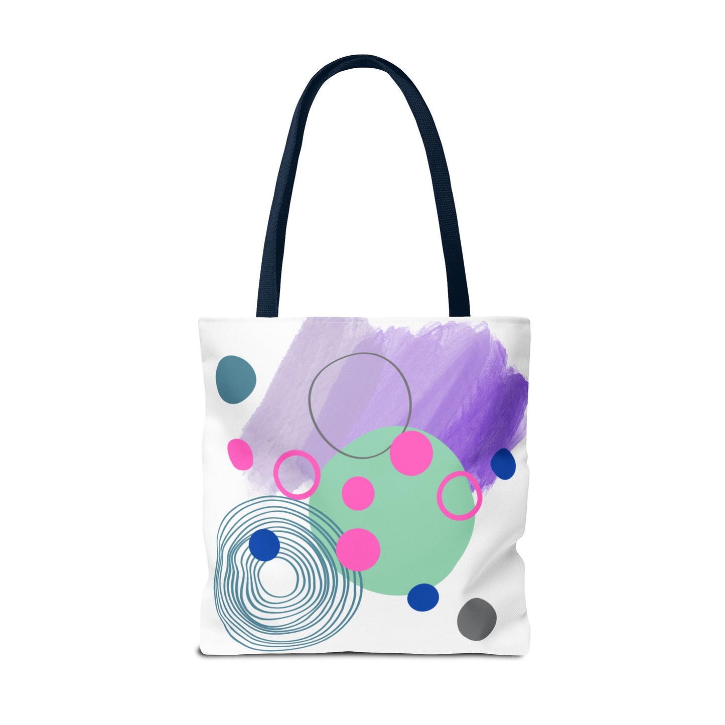 Geometric Tote Bag with Whimsical Digital Abstract Designs